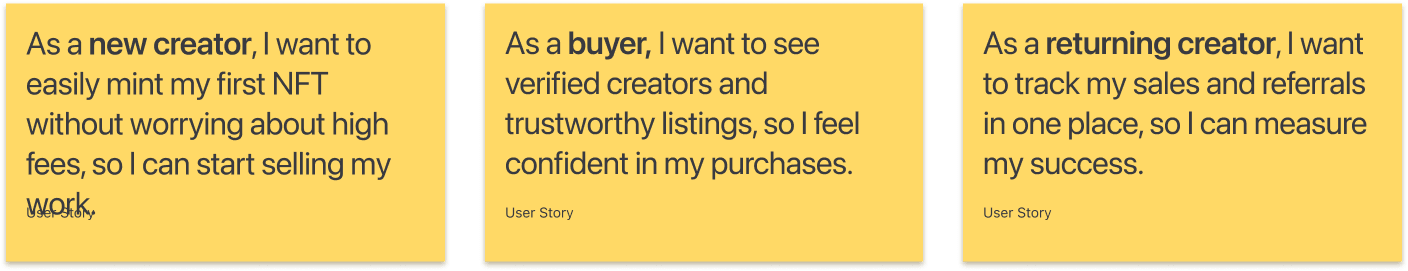 User Stories & Journey