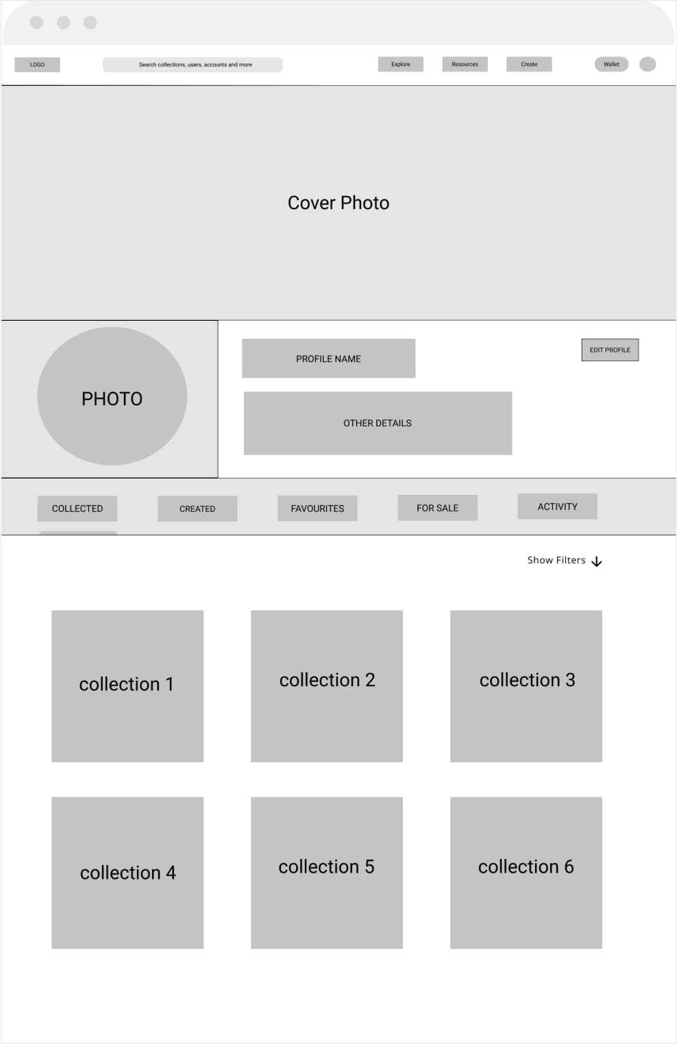 Sketches & Wireframes
