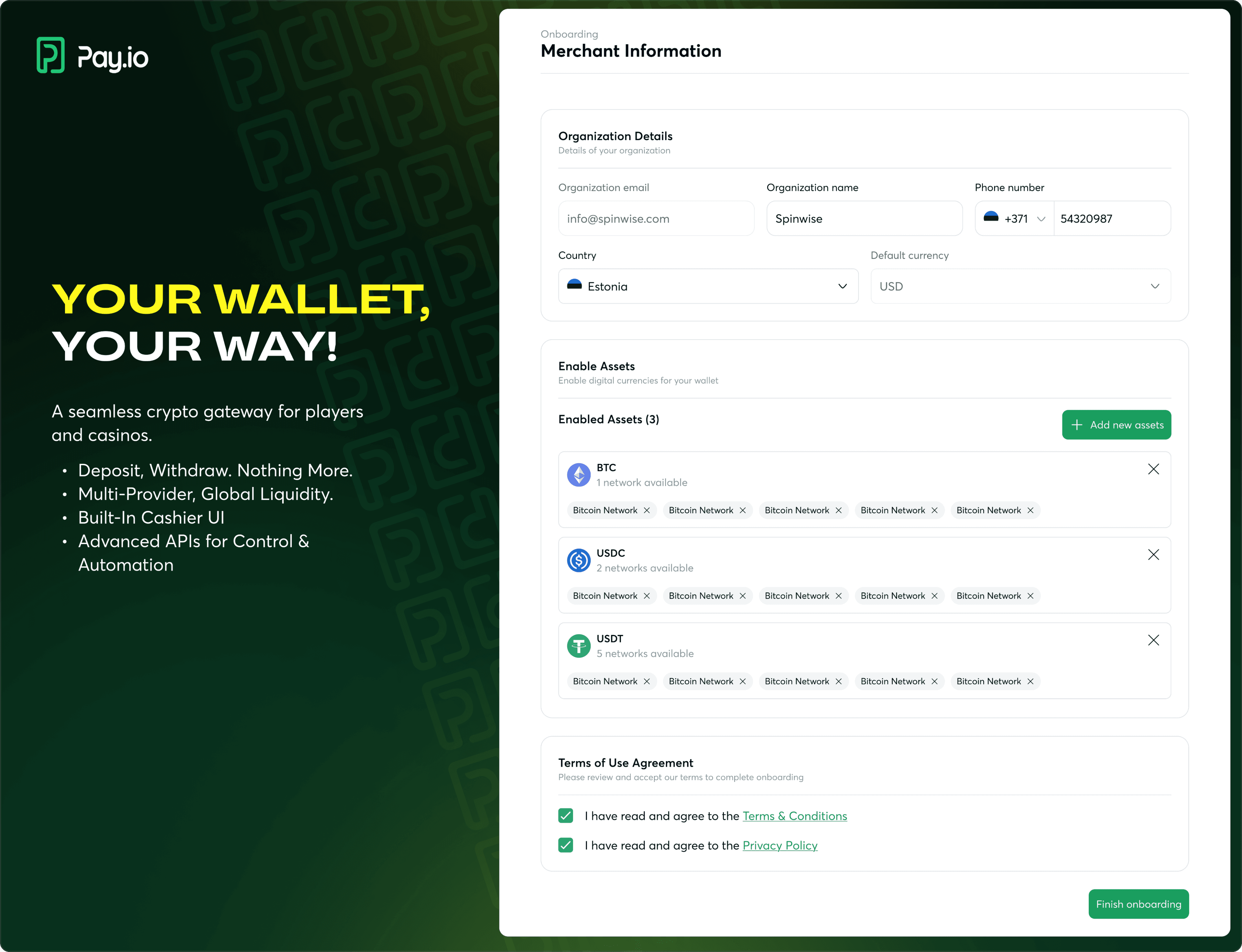 High Fidelity Design — Onboarding